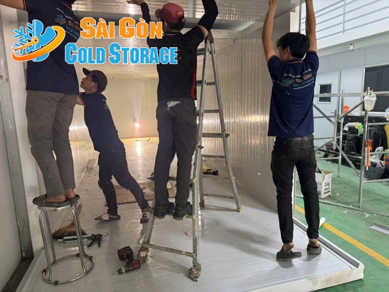 Một số hình ảnh thi công kho đông và kho mát tại quận 8 