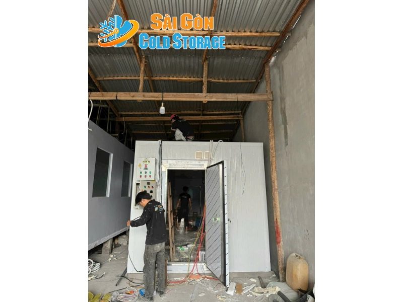 Hình ảnh thực tế của dự án thi công kho lạnh thực phẩm nhập khẩu