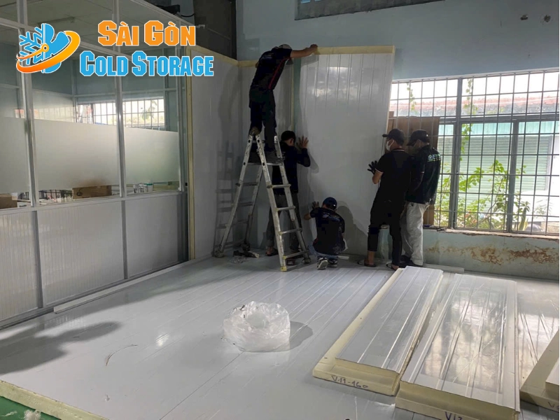Hình ảnh thực tế của dự án thi công kho mát thực phẩm tại Công ty Maxinutri