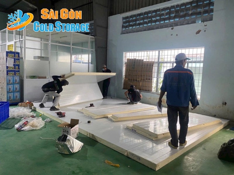 Hình ảnh thực tế của dự án thi công kho mát thực phẩm tại Công ty Maxinutri